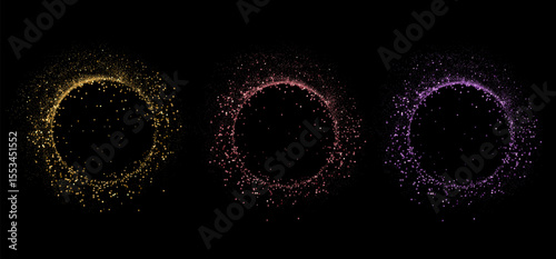 Vector Abstract Shiny Rose Gold Glitter design element. For New Year, Merry Christmas, Birthday and Wedding greeting card and invitation. Luxury Background design