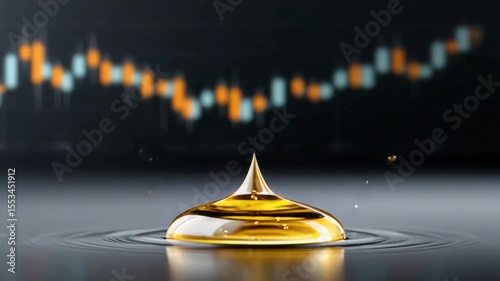 A conceptual fusion of oil commodity prices and stock trends, illustrating how oil shocks ripple through financial systems and affect global economic stability.