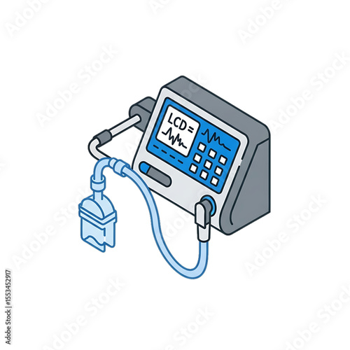 Infusion pump used to administer medications or fluids.
