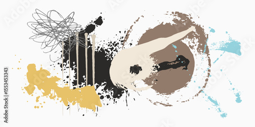 Material for creating an artistic sketch. Abstract geometric pattern. Chaos and randomness. Modern artistic graphics