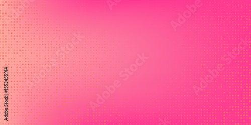 Pink orange polka dots gradient halftone background. Pop art cartoon dot texture with comic graphic design, Horizontal abstract pattern wall for cover digital technology.