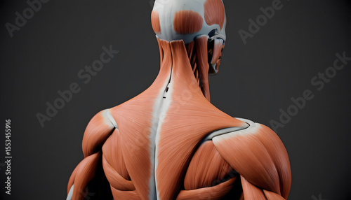 3D anatomical model of human back muscles