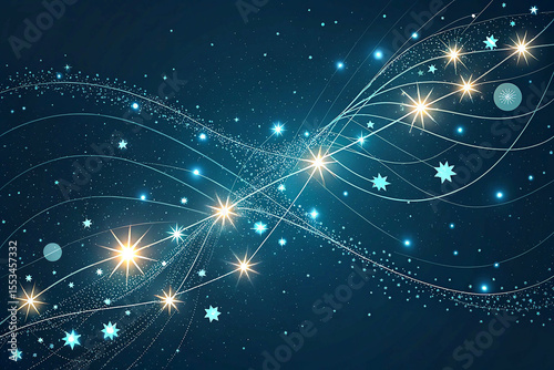 Abstract representation of glowing light particles