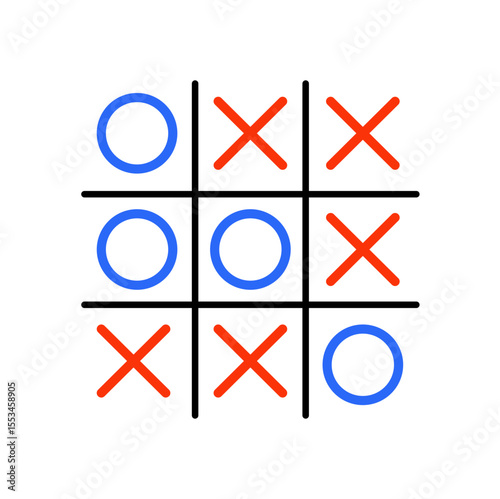 Tic Tac Toe Game Vector Illustration