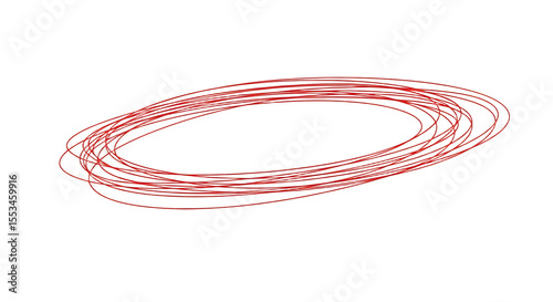A collection of red, scribbled, overlapping oval shapes against a white background.