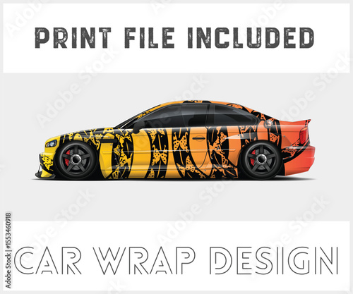 Print File Included Car Wrap Design Stylish car