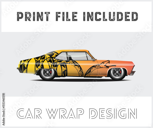 Print File Included Car Wrap Design Colorful car