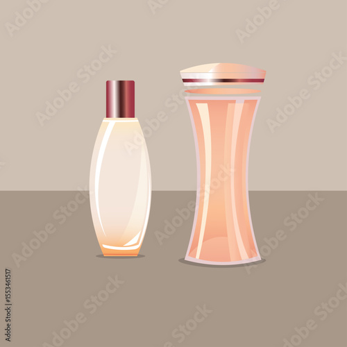 Cosmetics spray bottle vector,makeup product design vector, Bottle for perfume with a sprayer isolated on black background