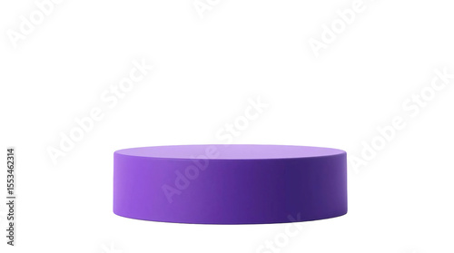 Empty round purple podium isolated on transparent background