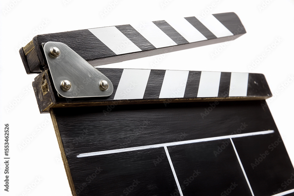 Fototapeta premium Classic clapperboard used in film production and behind the scenes
