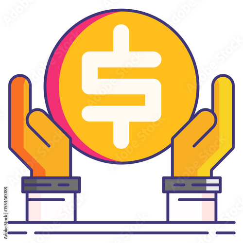 Commission Icon – Minimalist Vector Symbol Representing Earnings, Sales Incentives, and Financial Rewards

