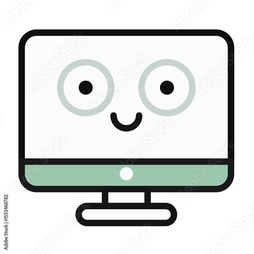 Happy Computer Monitor Icon