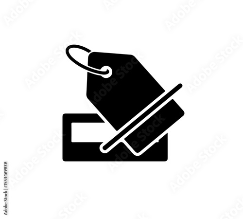 Price Cut / Discounted Price Tag Icon. ideal for sales, discounts, promotions, and any design needing a bold, expressive indicator of a percentage or offer.