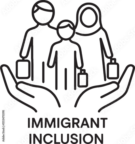"Immigrant Family Support and Protection Icon Design"
