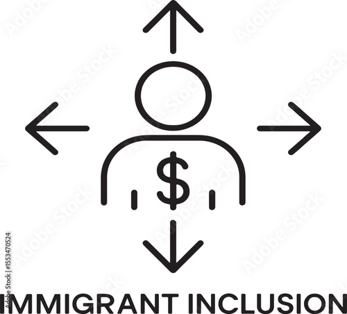 Immigrant Financial Inclusion Symbol Icon Design