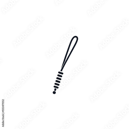Simple vector linear icon of a Horse whip on a white background  