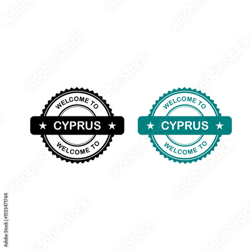 Welcome to Cyprus stamp or logo design, perfect for travel and tourism-related projects. Available in two color variations.