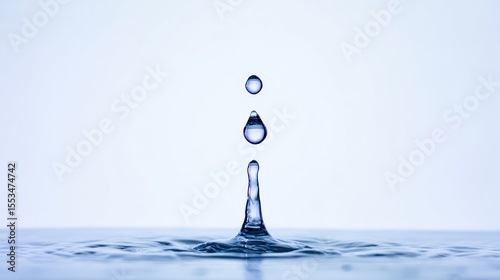 Droplet Suspension Above Water Surface with Ripples and Reflection