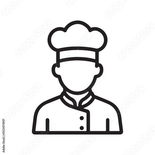 Chef Icon Showing a Cook with Professional Uniform and Toque Hat Symbolizing Restaurant Service Excellence and Culinary Expertise