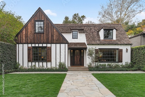 Charming Modern Cottage Style House with Rustic Wooden Accents