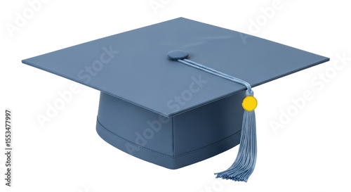 Isolated Blue Graduation Cap