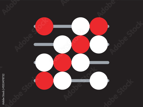 Simple Flat Abacus Calculation Tool with Red and White Circles for Education