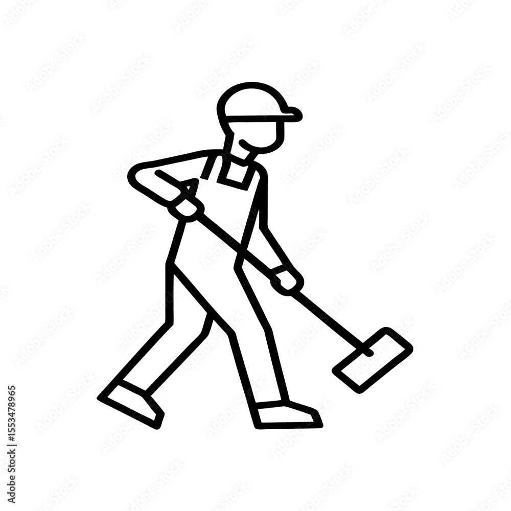 Obraz premium man working icon