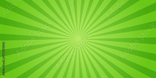 Simple Gradient Green Blank Horizontal Plain Background With Vibrant Starburst Radiance Flares Effect