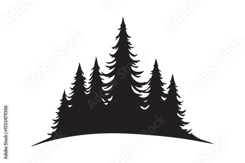 Pine Tree Forest Silhouette
