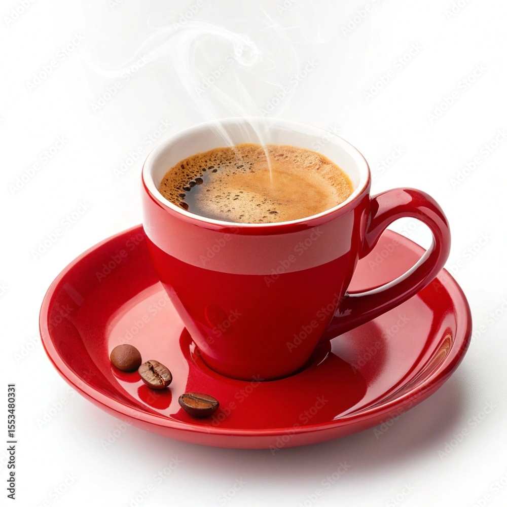 Fototapeta premium cup of coffee on white background