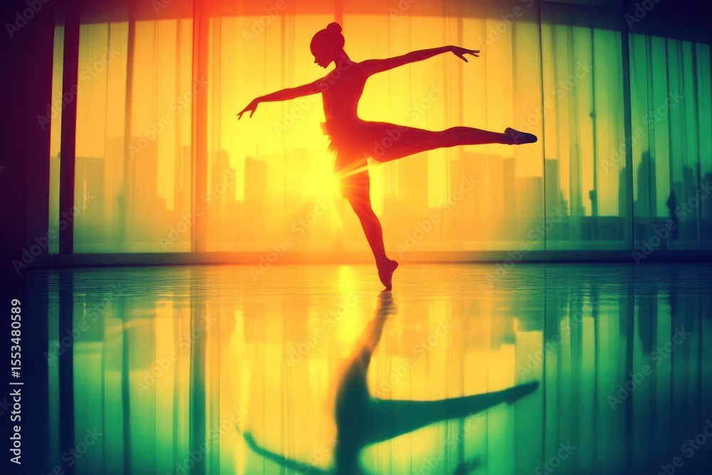 Naklejka premium silhouette of a dancing girl