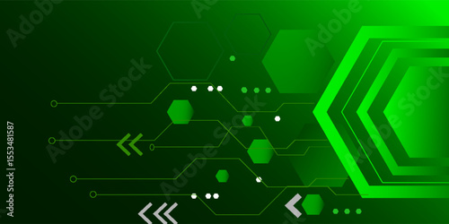 Abstract dark green hexagons background. eps 10