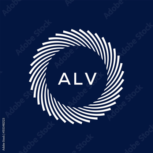 ALV letter logo design with black background in illustrator, vector logo modern alphabet font overlap style. calligraphy designs for logo, Poster, Invitation, etc.