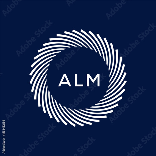 ALM letter logo design with black background in illustrator, vector logo modern alphabet font overlap style. calligraphy designs for logo, Poster, Invitation, etc.