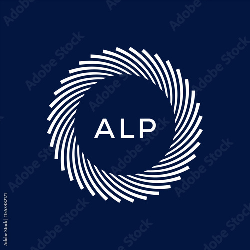 ALP letter logo design with black background in illustrator, vector logo modern alphabet font overlap style. calligraphy designs for logo, Poster, Invitation, etc.