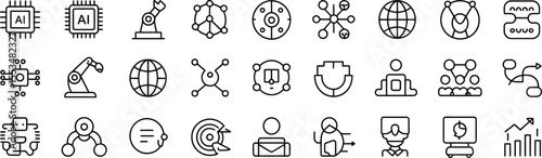 Hydroponics and Greenhouse Icons Featuring Plant Shelves, Pots, and Recycling