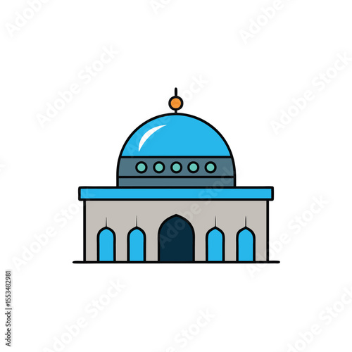 a futuristic sci fi mosque with led style windows 