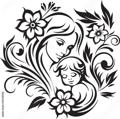 Tender moment mother and baby