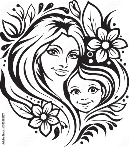 Loving mother with newborn design