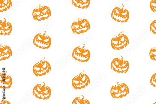 Minimalist Orange Jack-O'-Lantern Seamless Pattern