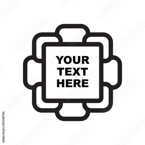 Customizable Text Box Frame Design Element - Rounded Square Border for Content