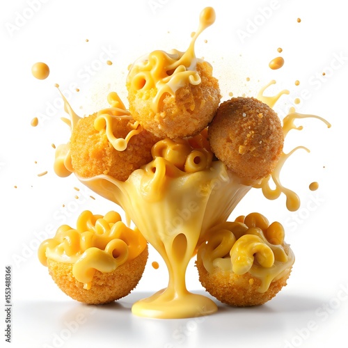 Mac and Cheese Bites with Mustard Splash Photo
