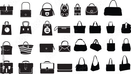 womens bag silhouette design vector  