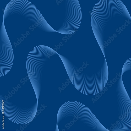 Abstract background with lines and waves. Banner. Element for design isolated. Vector background for brochure, booklet, flyer, poster. Blue gradient. Dark blue 