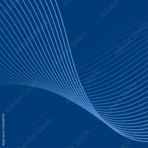 Abstract background with lines and waves. Banner. Element for design isolated. Vector background for brochure, booklet, flyer, poster. Blue gradient. Dark blue 
