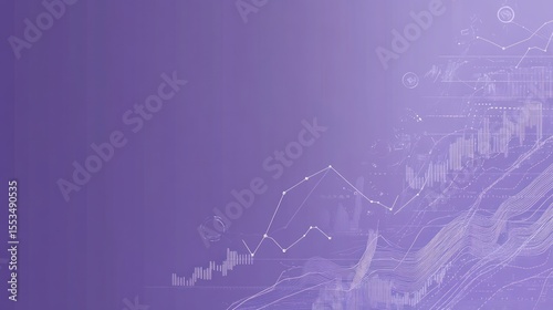 Abstract business graph, upward trend, light purple background. Possible stock photo use Business growth, data analysis