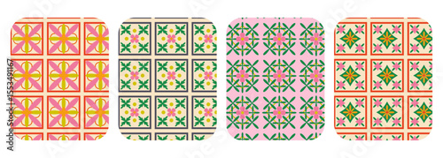 Vector Tile Set. Seamless Pattern Collection. EPS10