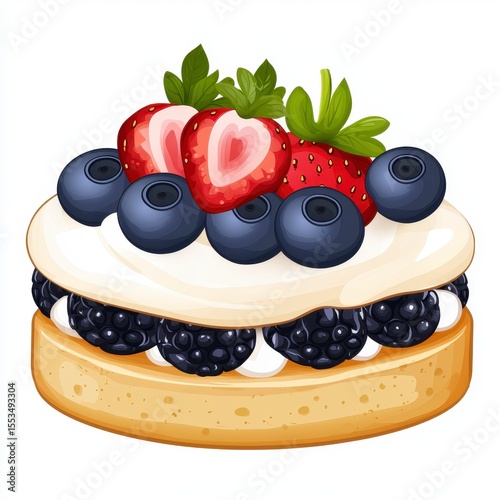 Sweet Berry Shortcake with Creamy Frosting