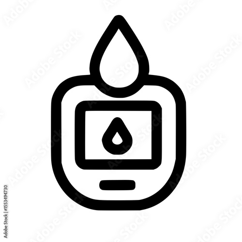Simple Outline Glucometer Blood Drop Glucose Meter Medical Device Icon