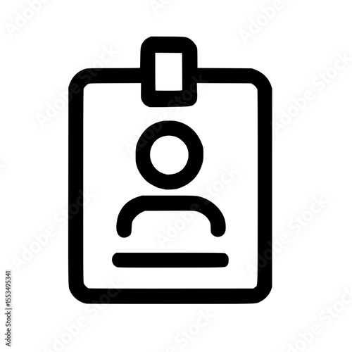 Simple Outline User Identity Card Badge Employee Symbol Graphic Element